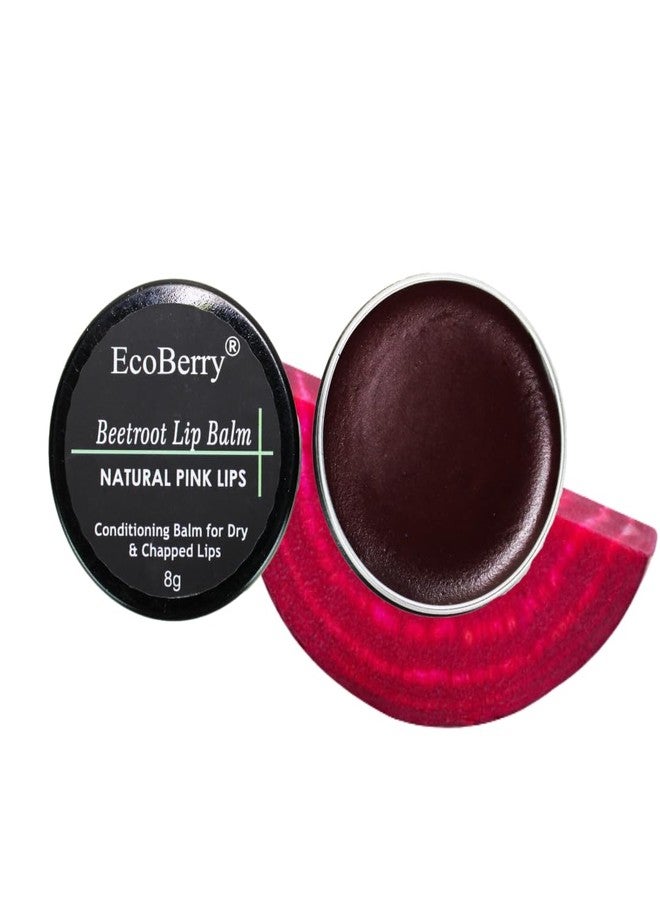 EcoBerry Beetroot Lip Balm, Natural Pink Lips Dry, Chapped Lips, Moisturizing, Conditioning, Natural SPF, Free from Mineral Oil, Preservative, Paraben, Veg 8g - Image 1