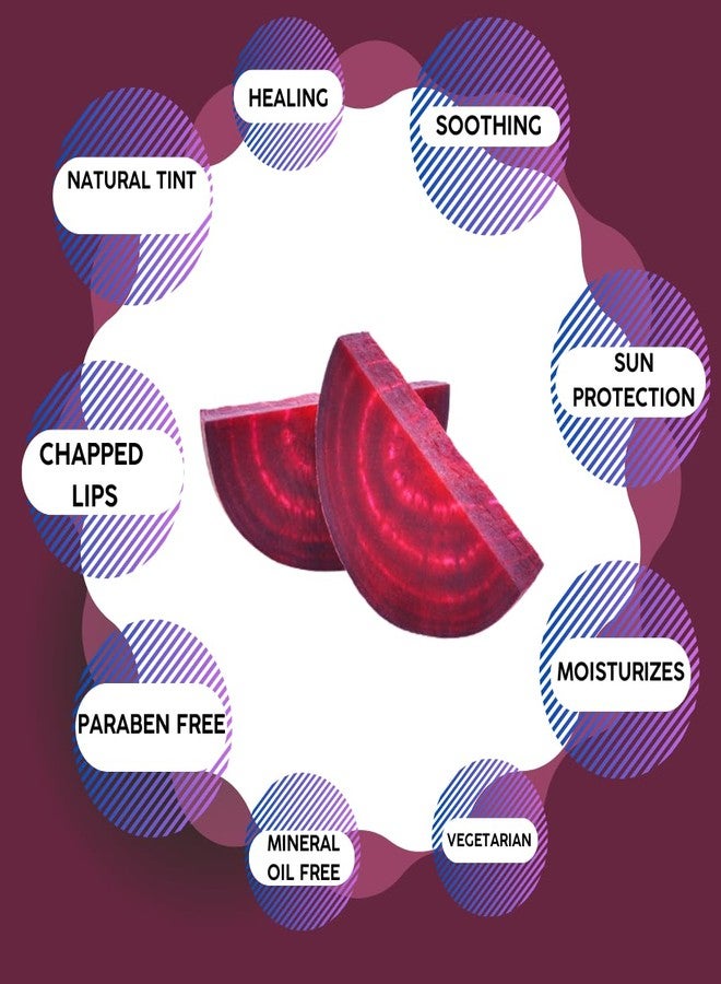 EcoBerry Beetroot Lip Balm, Natural Pink Lips Dry, Chapped Lips, Moisturizing, Conditioning, Natural SPF, Free from Mineral Oil, Preservative, Paraben, Veg 8g - Image 3