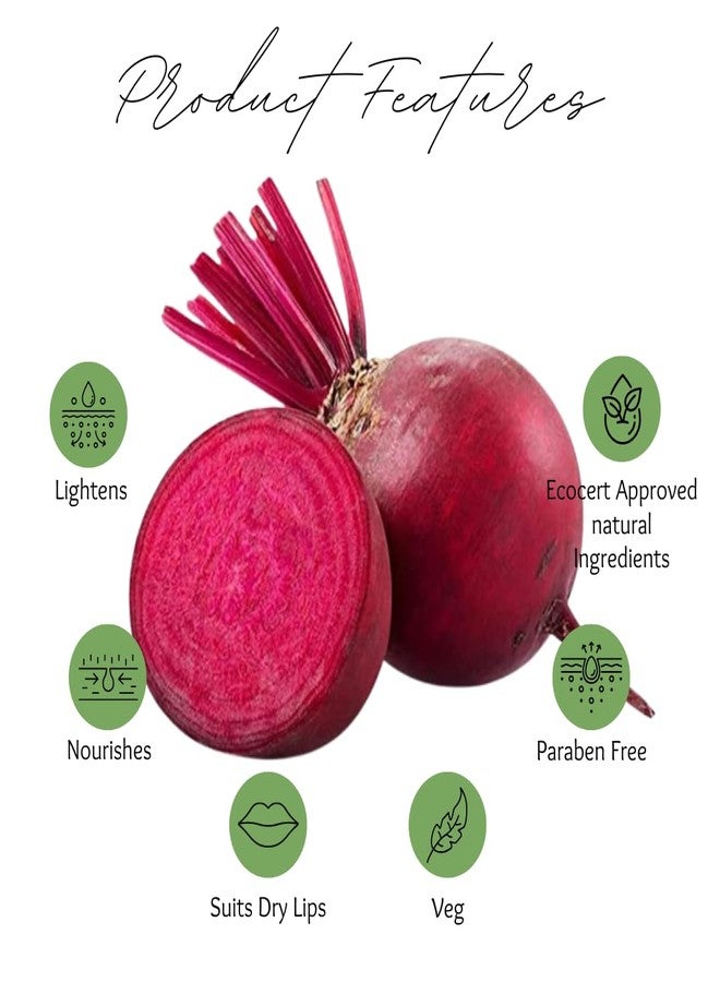 EcoBerry Beetroot Lip Balm, Natural Pink Lips Dry, Chapped Lips, Moisturizing, Conditioning, Natural SPF, Free from Mineral Oil, Preservative, Paraben, Veg 8g - Image 5