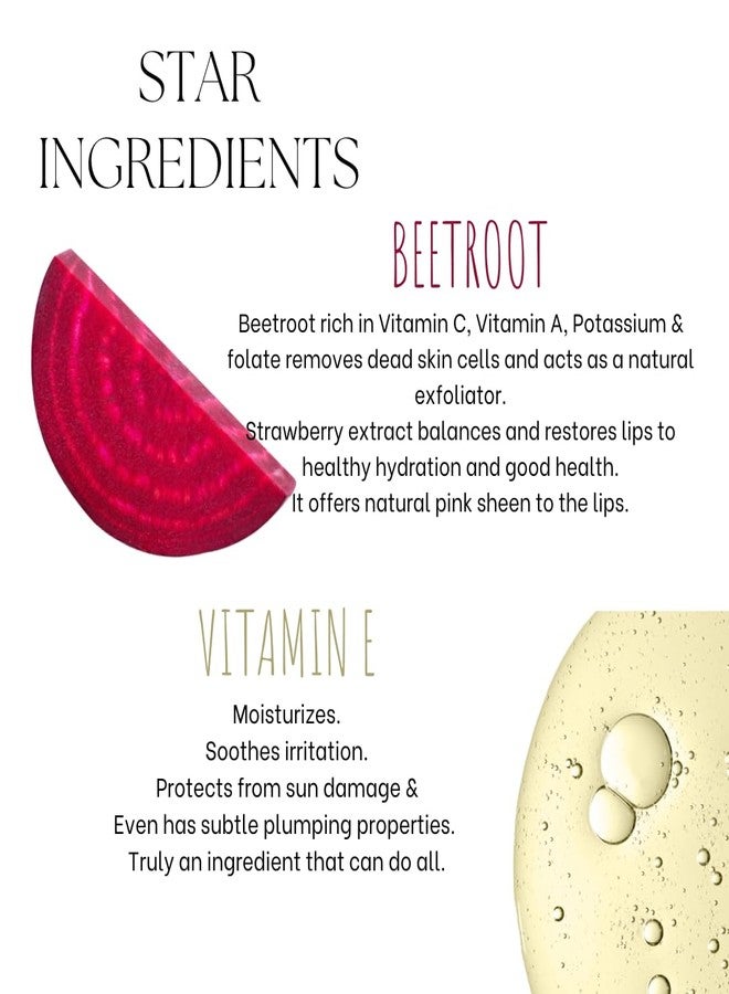 EcoBerry Beetroot Lip Balm, Natural Pink Lips Dry, Chapped Lips, Moisturizing, Conditioning, Natural SPF, Free from Mineral Oil, Preservative, Paraben, Veg 8g - Image 4