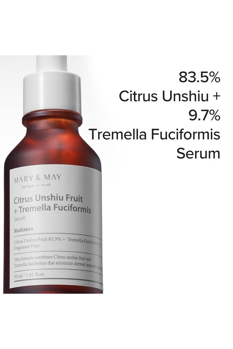 MARY & MAY Máry & May Citrus Unshiu Fruit + Tremella Fuciformis Serum - Hyperpigmentation Complex 30ml - Image 4
