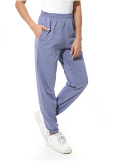 Andora Elastic Waist Plain Pants _ Iris Purple  - Image 2