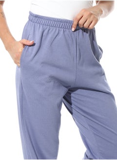 Andora Elastic Waist Plain Pants _ Iris Purple  - Image 4