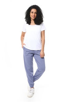Andora Elastic Waist Plain Pants _ Iris Purple  - Image 5