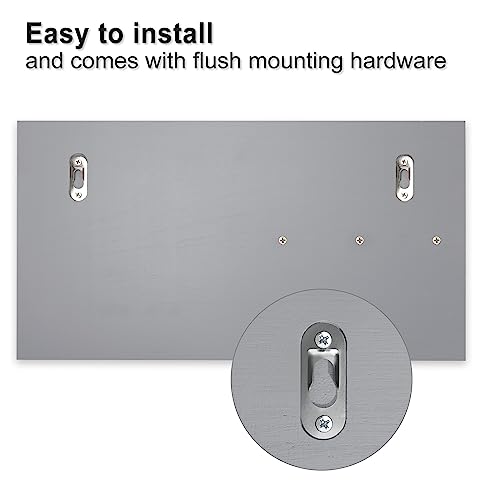 Lwenki Mail Organizer for Wall Mount – Key Holder with Shelf Includes Letter Holder and Hooks for Coats, Dog Leashes – Rustic Wood with Flush Mounting Hardware (16.5” x 8.7” x 3.5”) (Gray) - Image 5