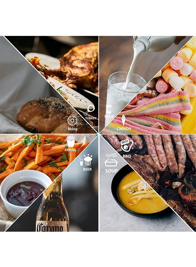 تودي جي هو مقياس حرارة اللحوم الرقمي، مقياس حرارة الطعام للقراءة الفورية مع شاشة LCD للإضاءة الخلفية، مسبار طويل قابل للطي، تشغيل/إيقاف تشغيل تلقائي، مثالي للمطبخ، ماء، لحم، لبن، طهي طعام (أسود) - Image 3