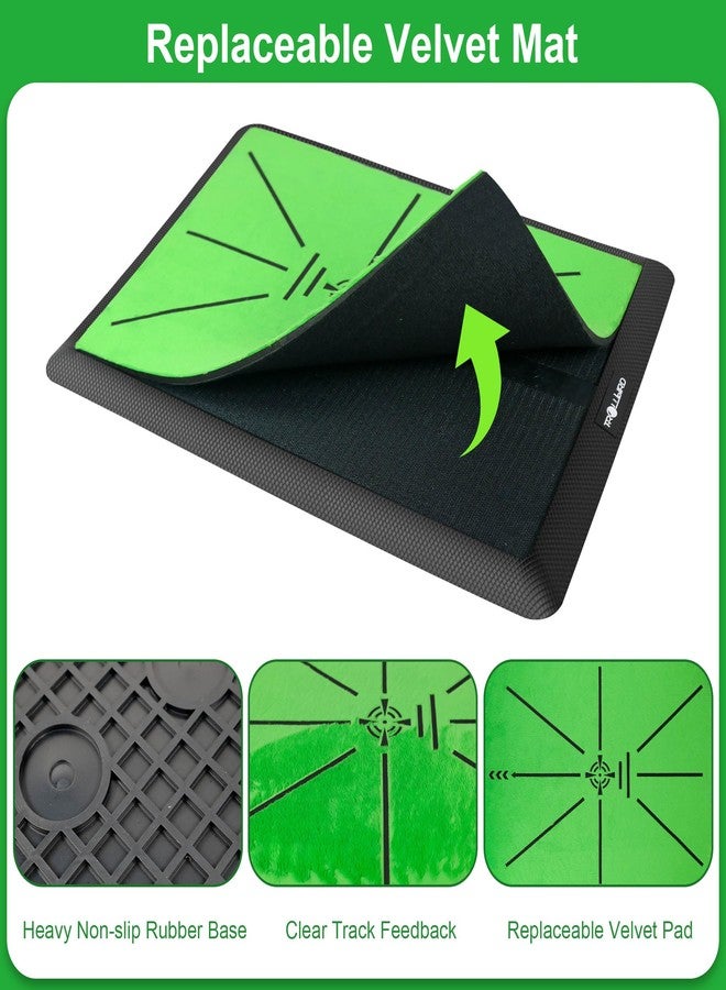 TROLLBIRD Golf Hitting Mat Golf Training Accessories for Swing Path Feedback 16.5"x12.5" with Replaceable Velvet Mat Practice Trainer Matt for Men Women Kids - Image 5