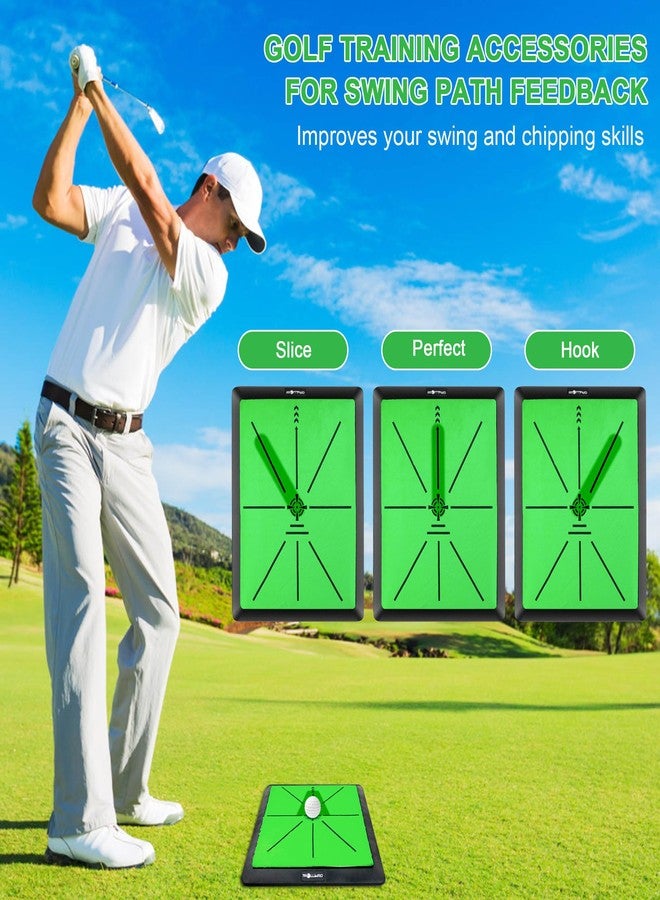 TROLLBIRD Golf Hitting Mat Golf Training Accessories for Swing Path Feedback 16.5"x12.5" with Replaceable Velvet Mat Practice Trainer Matt for Men Women Kids - Image 2