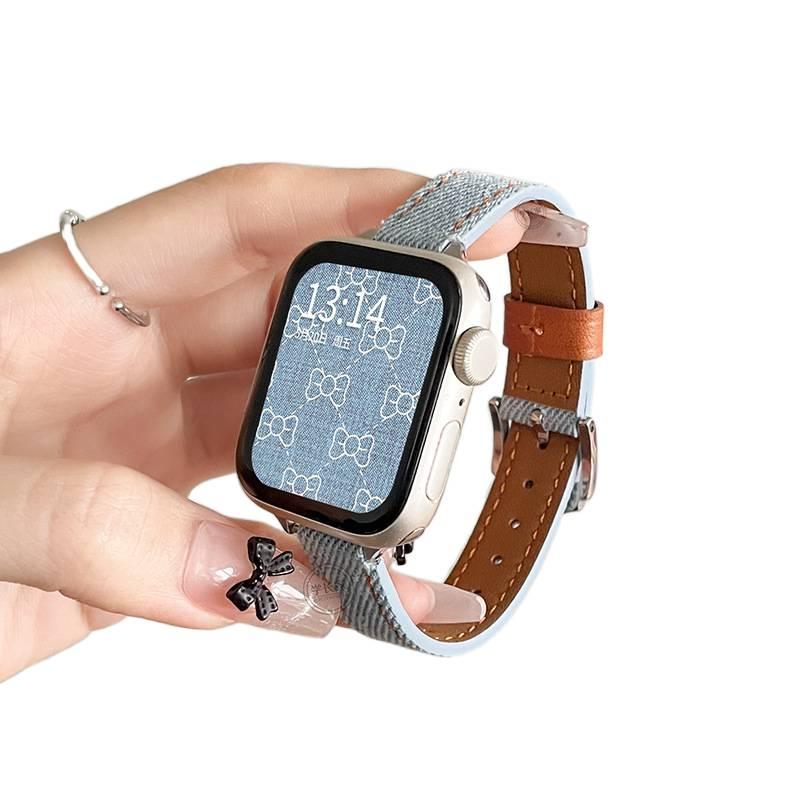 سوار ساعة ذكية سوار جلدي كلاسيكي متوافق باللون أزرق قابل للتعديل مع Apple Watch / SE بملاءمة قابلة للتعديل وحزام بديل للاستخدام اليومي للاستخدام الشخصي للعائلة للاستخدام الداخلي - Image 3