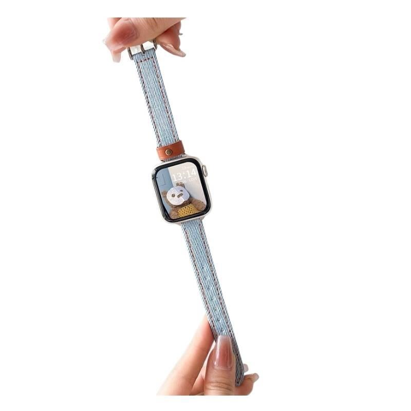 سوار ساعة ذكية سوار جلدي كلاسيكي متوافق باللون أزرق قابل للتعديل مع Apple Watch / SE بملاءمة قابلة للتعديل وحزام بديل للاستخدام اليومي للاستخدام الشخصي للعائلة للاستخدام الداخلي - Image 5