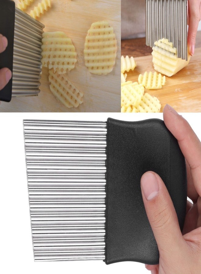 Potato Chipper Kitchen Stainless Steel Potato Chip Crinkle Cutter Blade for Dough Vegetable Fruit - Image 2