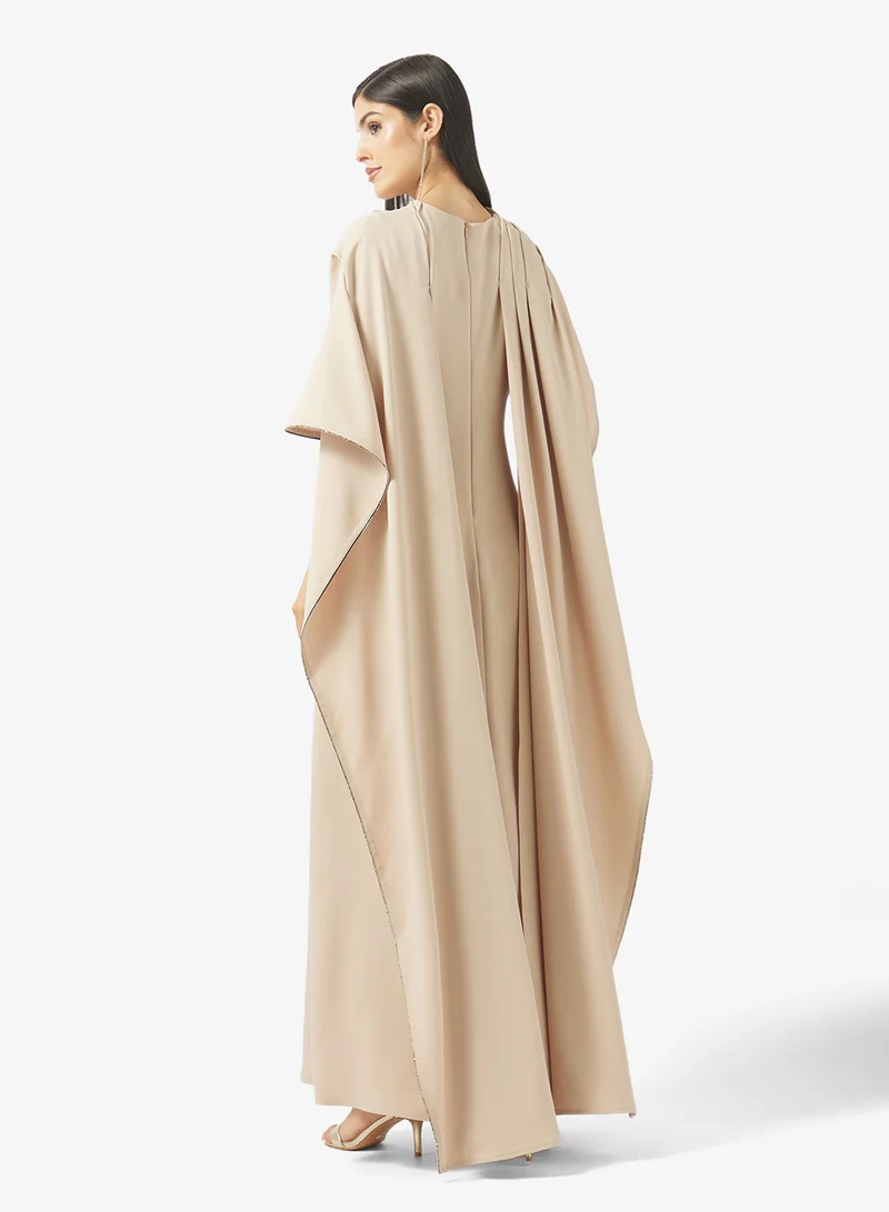 Namshi x Cape Detail Crepe A Line Dress