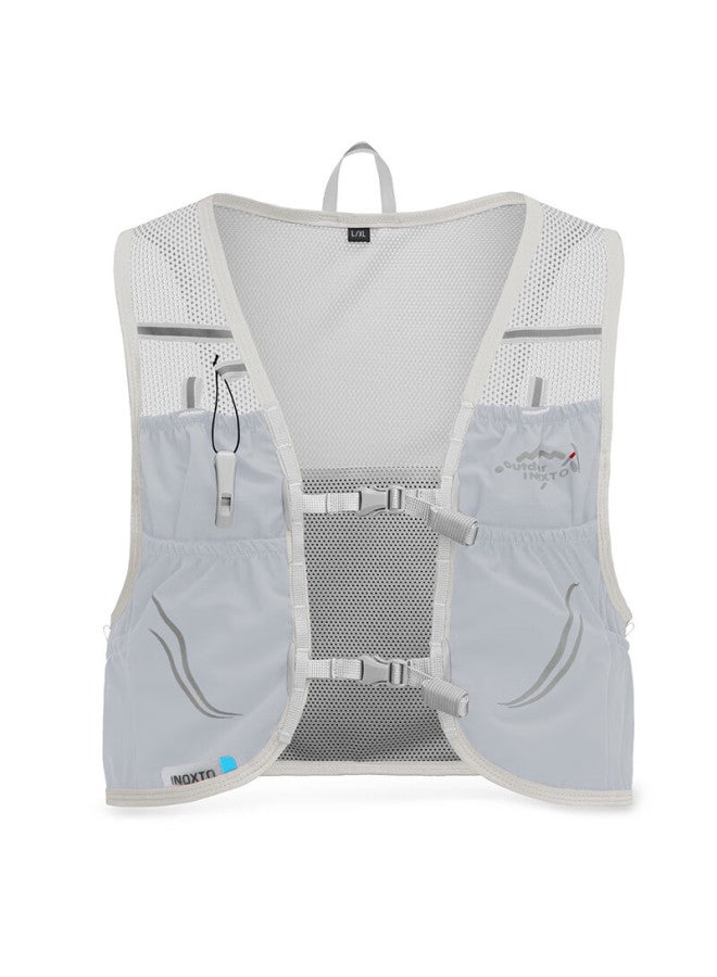 INOXTO Inoxto Trail Running Backpack, Lightweight Fitted Vest, 2.5l Marathon Summer Backpack, Water Bottle Bag, 592l Size, Light Gray And Dark Blue - Image 2