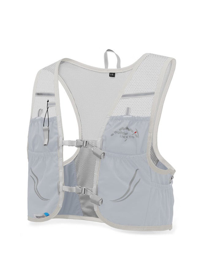 INOXTO Inoxto Trail Running Backpack, Lightweight Fitted Vest, 2.5l Marathon Summer Backpack, Water Bottle Bag, 592l Size, Light Gray And Dark Blue - Image 3