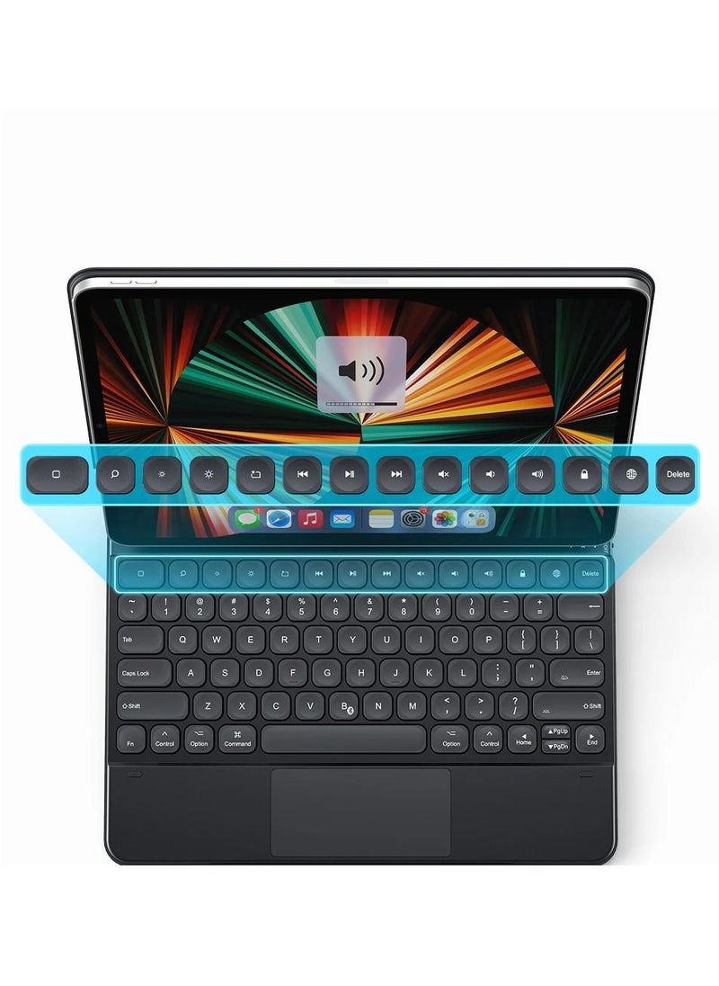ESR - ESR Rebound Magnetic Keyboard Case, iPad Case with Keyboard Compatible with iPad Pro 12.9, Easy-Set Floating Cantilever Stand, Precision Multi-Touch Trackpad, Multi-Color Backlit Keys, US Layout Black - Image 1