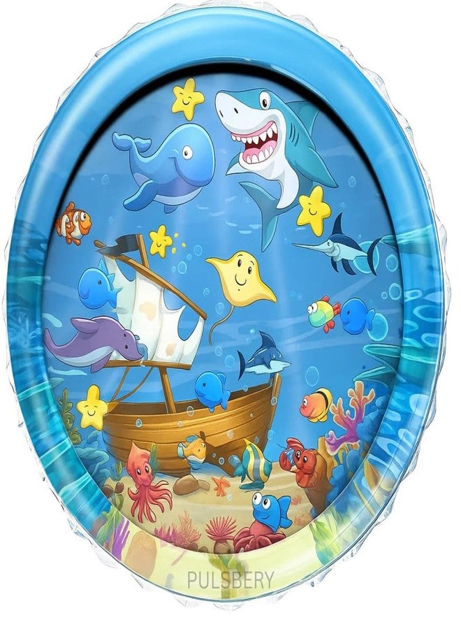 PULSBERY بساط لعب مائي من بولسبري للأطفال، مناسب للعب على البطن، بتصميم مستوحى من عالم ما تحت الماء، ومناسب للأطفال حديثي الولادة من عمر 6 إلى 12 شهرًا، بساط أرضي لتنمية مهارات نمو الأطفال، بساط أنشطة للأطفال، مناسب للاستخدام الداخلي والخارجي (عبوة من قطعة واحدة). - Image 2