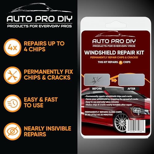AUTO PRO DIY Windshield Repair Kit, 4 Pack (Repairs 4 Chips), 20-Minute Glass Rock Chip Repair Tool - Image 3