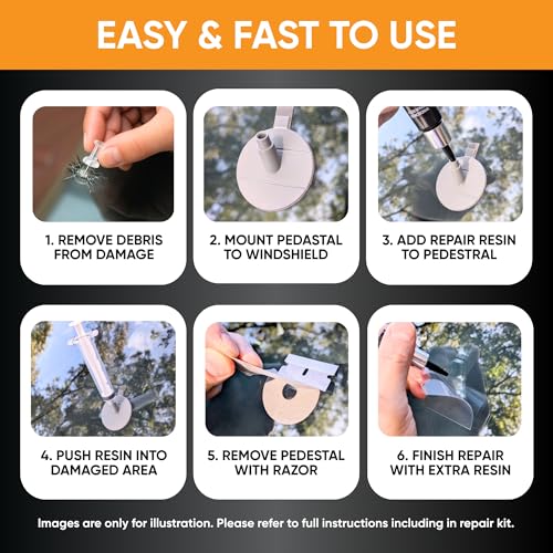 AUTO PRO DIY Windshield Repair Kit, 4 Pack (Repairs 4 Chips), 20-Minute Glass Rock Chip Repair Tool - Image 5