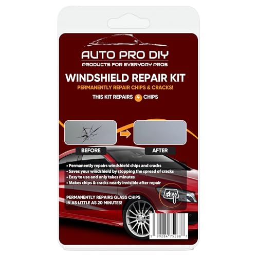 AUTO PRO DIY Windshield Repair Kit, 4 Pack (Repairs 4 Chips), 20-Minute Glass Rock Chip Repair Tool - Image 1