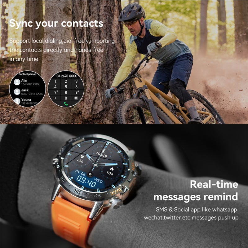 Smartwatch: 1.39-Inch IPS 360x360 Display, BT5.0 High-Clear Calls - 400mAh 30-Day Standby Waterproof Orange Health Monitor for Indoor Outdoor Fitness Enthusiasts - Image 3