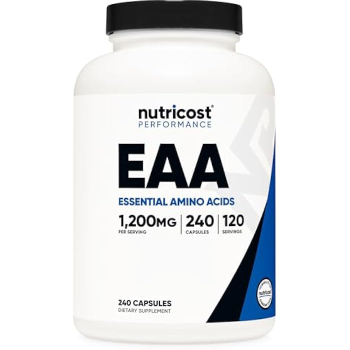 Nutricost EAA Capsules 1200mg, 240 Capsules - Essential Amino Acids, 120 Servings - Non-GMO, Gluten Free & Vegan - Image 1