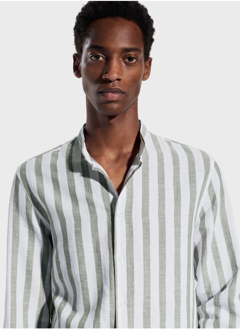 Mango Man - Striped Slim Fit Shirt - Image 1