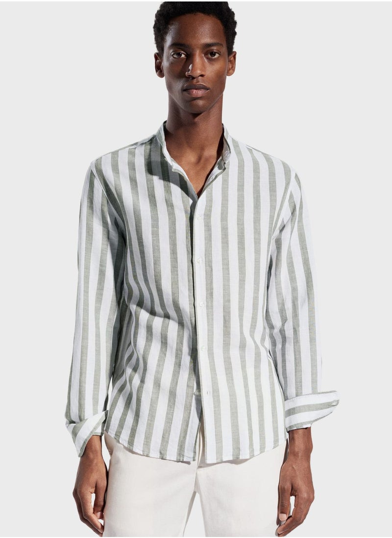 Mango Man - Striped Slim Fit Shirt - Image 1