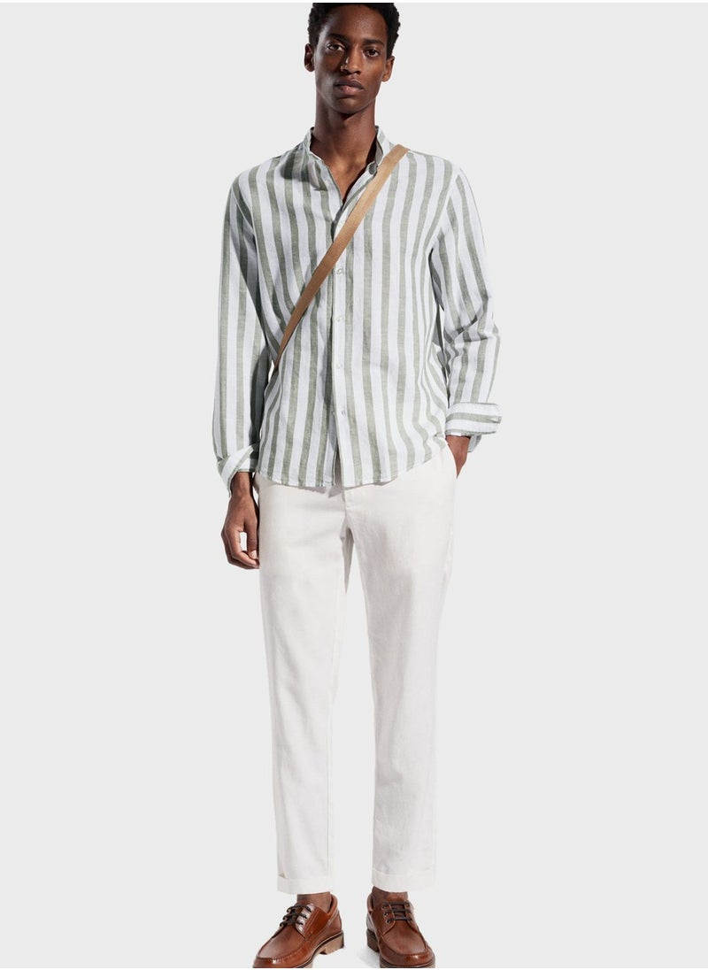Mango Man - Striped Slim Fit Shirt - Image 1