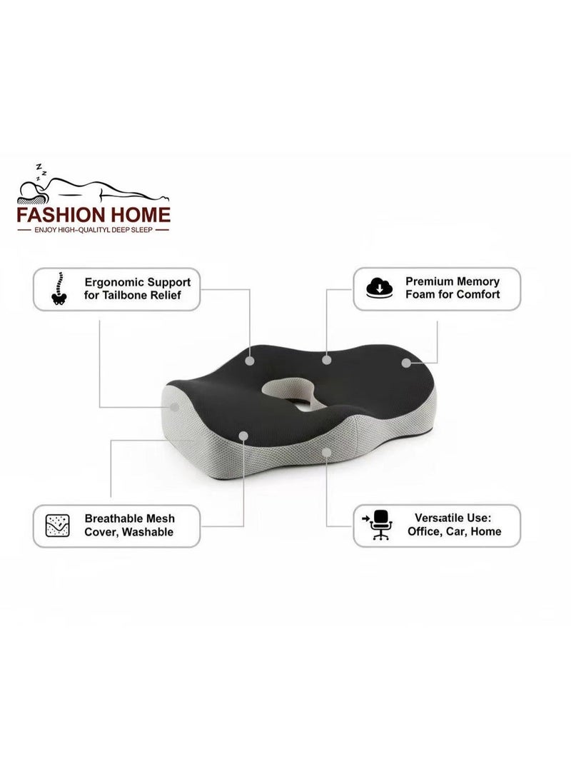وسادة مقعد من إسفنج الذاكرة لتخفيف آلام العصعص والبواسير، سهلة الحمل، مضادة للانزلاق، وتعود إلى شكلها الأصلي - Image 2