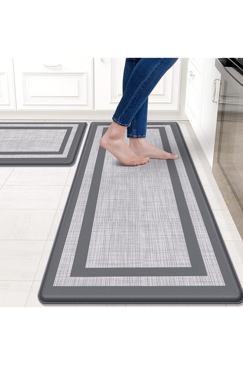 Kitchen Mat,[2 PCS] Kitchen mat Cushioned Anti-Fatigue Kitchen Mat Non-Skid Waterproof, Ergono  - Image 1