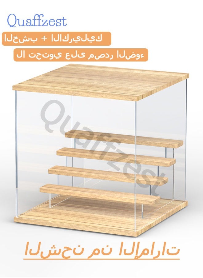 Generic - 3Layer Transparent Acrylic Display Box with Wooden Top Base（without LED） - Image 1
