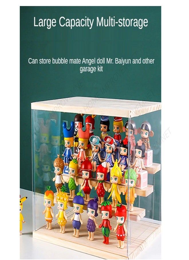 Generic - 3Layer Transparent Acrylic Display Box with Wooden Top Base（without LED） - Image 1