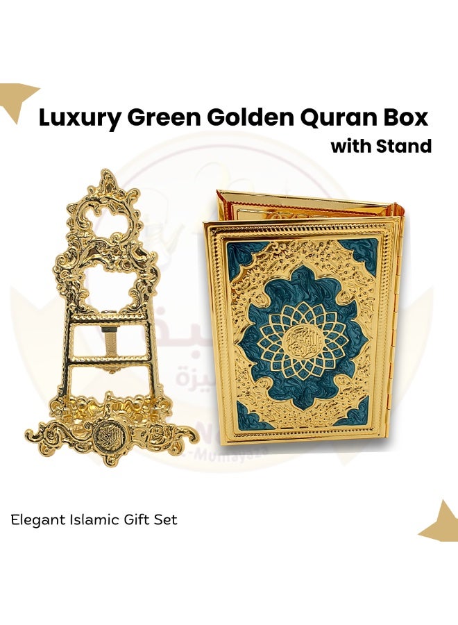 Aluminium Quran Box with Stand – Premium Book Display Stand & Quran Holder – Decorative Book Holder Stand, Gift Box & Quran Storage Case – Perfect Islamic Book Stand for Special Occasions - Image 1