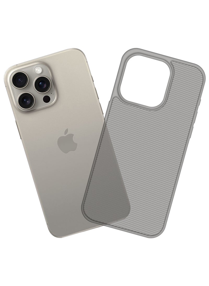 CATANES (لآيفون 16 برو ماكس) غلاف تصميم خط الهواء الخلفي المتين الفائق النحافة مع حماية من السقوط - رمادي داكن - Image 2