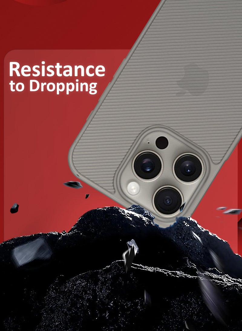 CATANES (لآيفون 16 برو ماكس) غلاف تصميم خط الهواء الخلفي المتين الفائق النحافة مع حماية من السقوط - رمادي داكن - Image 3