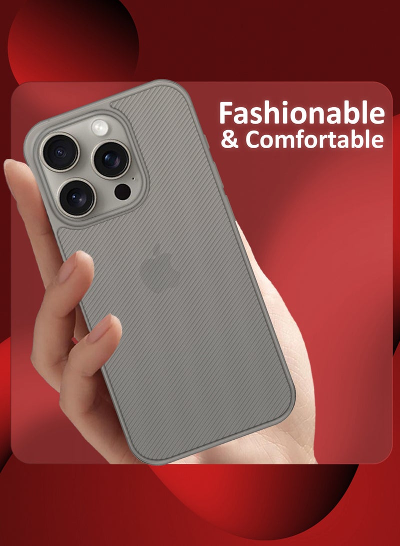 CATANES (لآيفون 16 برو ماكس) غلاف تصميم خط الهواء الخلفي المتين الفائق النحافة مع حماية من السقوط - رمادي داكن - Image 4