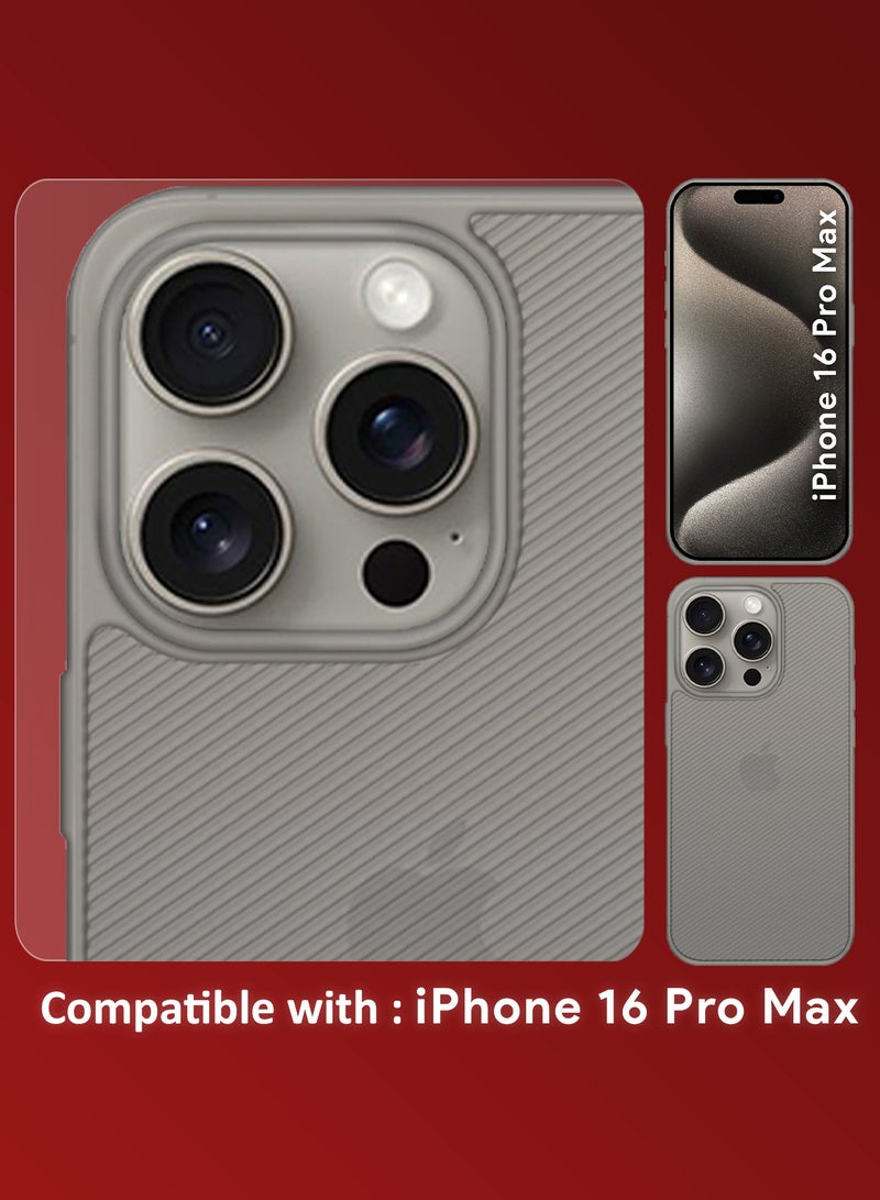 CATANES (لآيفون 16 برو ماكس) غلاف تصميم خط الهواء الخلفي المتين الفائق النحافة مع حماية من السقوط - رمادي داكن - Image 5