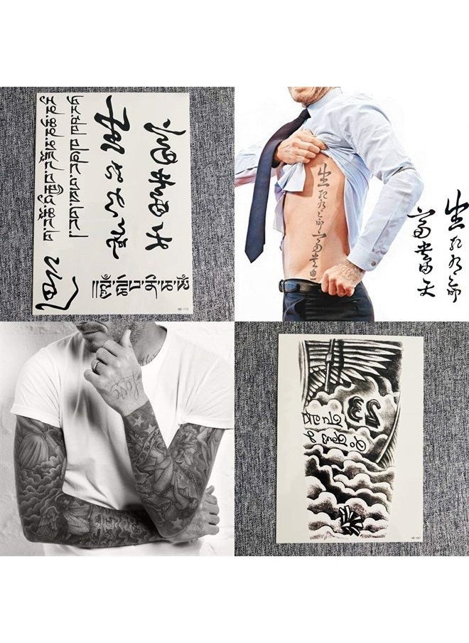 Kotbs - 6 Sheets Temporary Tattoos for Men Women Neck Arm Body Tattoo Sticker Body Art Make up Temporary Tattoo Custom Paper Transfer Fake Tattoo - Image 1