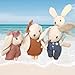 SPEEDY MONKEY Rabbit Family Set  Miniature Bunny Figures with Parents  2 Baby Rabbits  Pretend Play Doll House Family for Kids Toddlers Girls  Cute Dollhouse Decor Toy - Image 4