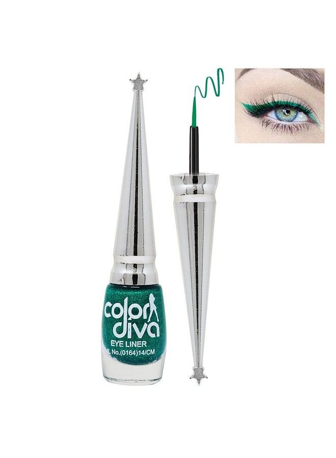 Color Diva Eye Liner Water Resistant Longlasting 6Ml (Pink Blue Black Green Grey Copper Gold) Matte Shimmery & Satin Finish - Image 5