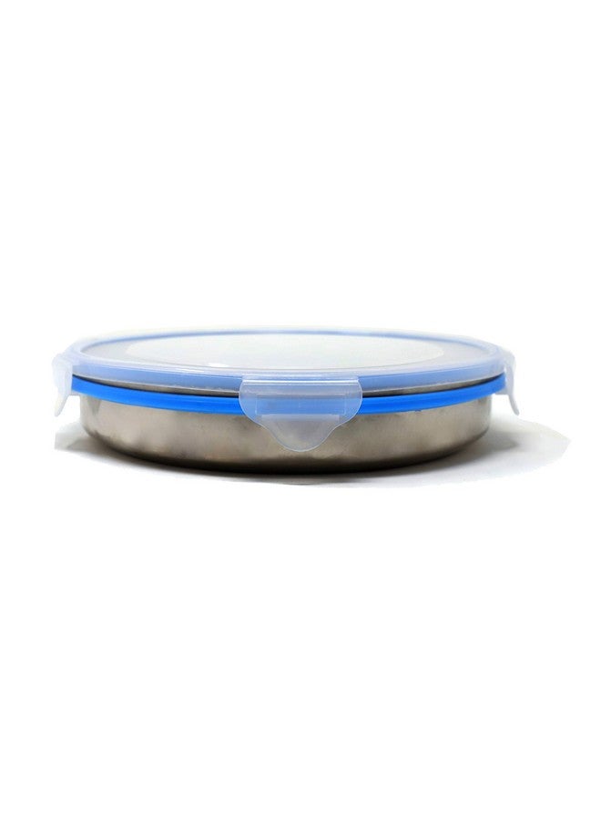 Steellock Stainless Steel Airtight Flat Storage Container| Food Grade Certified| Transparent Top Silicon Lid With Clamp| 1 Pc Set, 1000 ml Each - Image 4