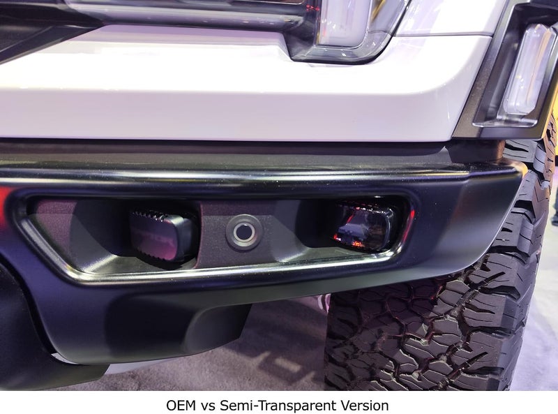 iJDMTOY 2pc Smoked Dark Tinted Colored LED Pod Fog Light Shield Cover Lenses, Compatible With Ford 2021-up F-150 Raptor, 2022-up Bronco Raptor - Image 3