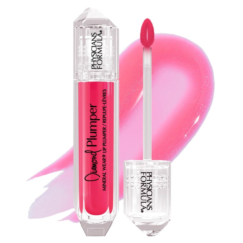 Physicians Formula Mineral Wear Diamond Lip Plumper Gloss, Dermatologist Tested Pink Radiant Cut - Image 1