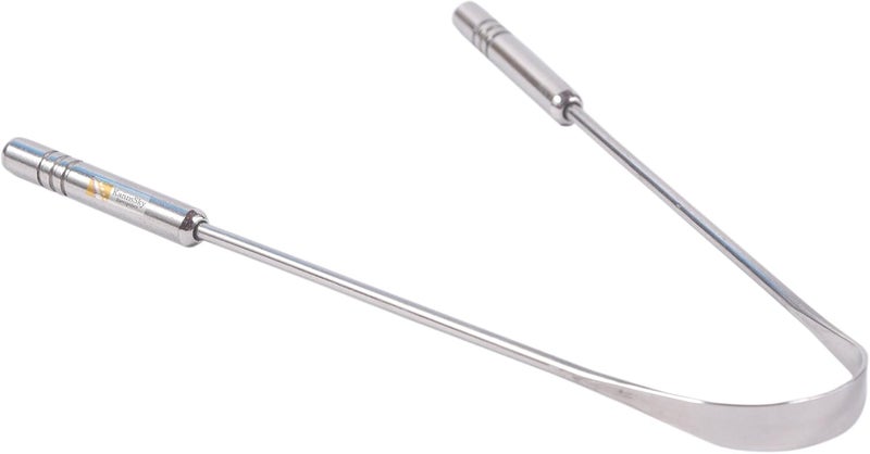 BlomiDeal Surgical Grade Stainless Steel Tongue Cleaner Scraper Bacteria Inhibiting Nonsynthetic Grip Sterilizable - Image 1