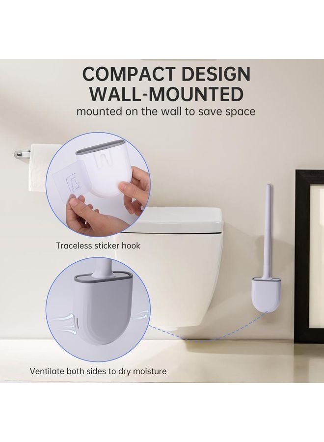 هومستر فرشاة حوض المرحاض، فرشاة المرحاض السيليكون لن يلحق الضرر بالمراحيض، فرشاة المرحاض المثبتة على الحائط -المضادة للتدلية، تصميم مضاد للتقطر، مناسبة لمقطورات السفر والمخيمات، مصنوعة من قبل RVers for RVers. - Image 3