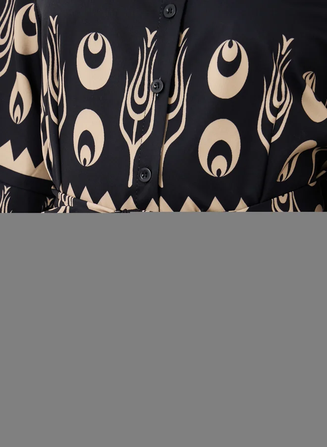 Styli Printed Tiered Dress