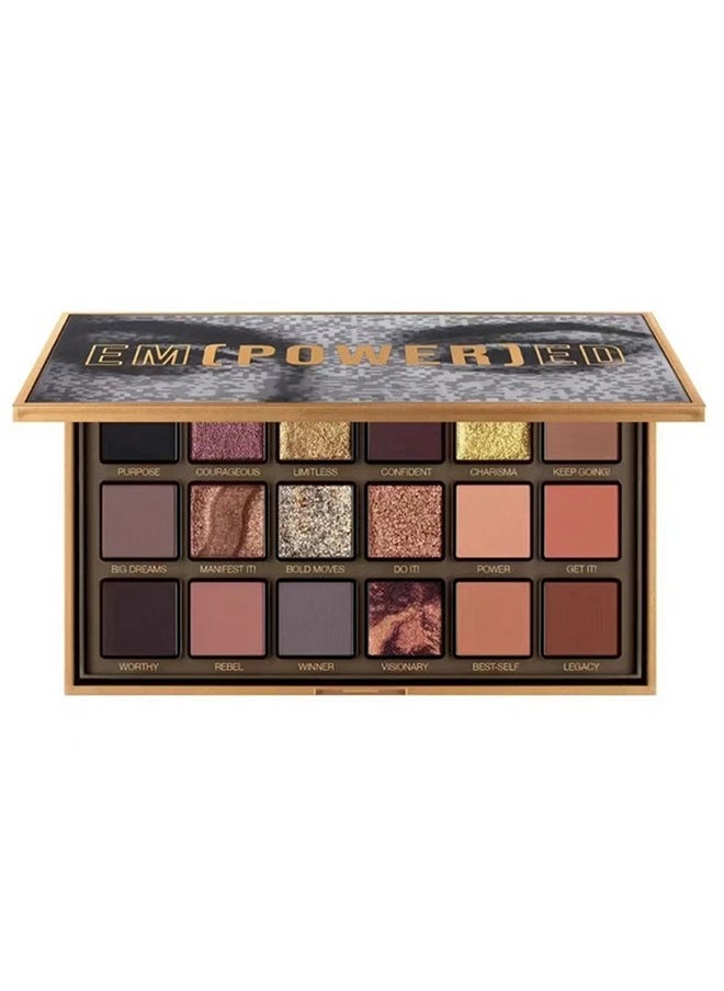 Julystar Empowered Eyeshadow palette Multicolour, 18 Colors Matte Shimmer Glitter Multi Reflective Shades Ultra Pigmented Makeup Eye Shadow Powder Waterproof Eye Shadow  - Image 1