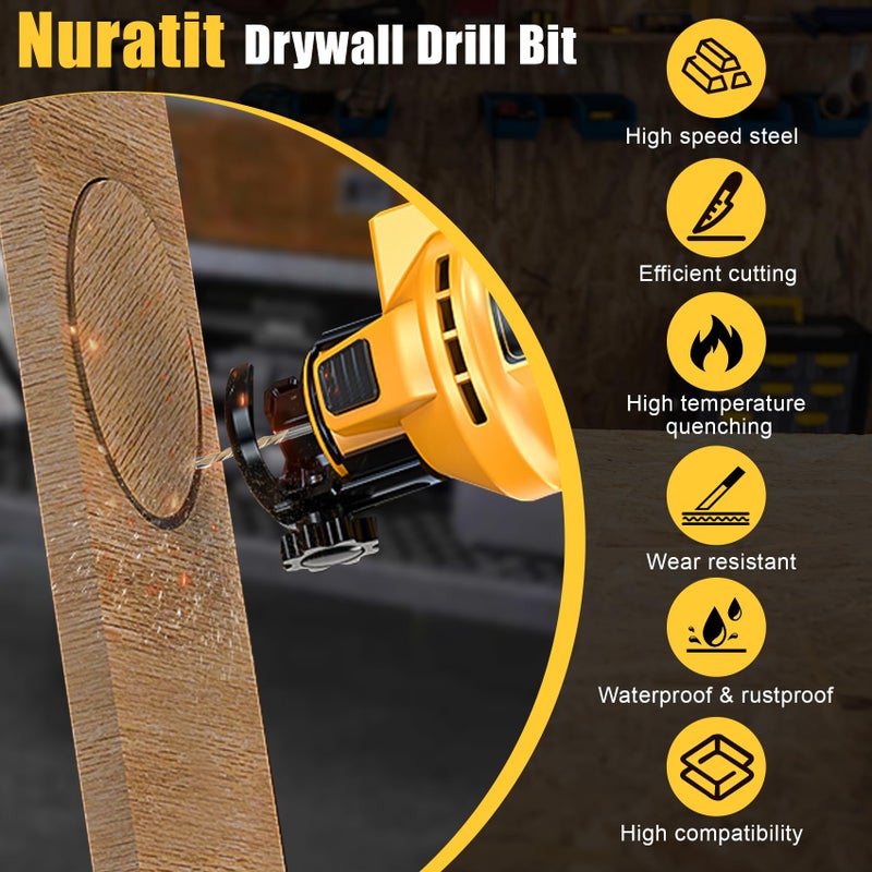 NURATIT Upgrade 100 Pcs Drywall Bit, 5/32 Inch Drywall Drill Bit for Wood, Drywall Cutting Bit, Drywall Guide Point Cutting Bits, Drywall Router Bits for Use with Spiral Saw - Image 4