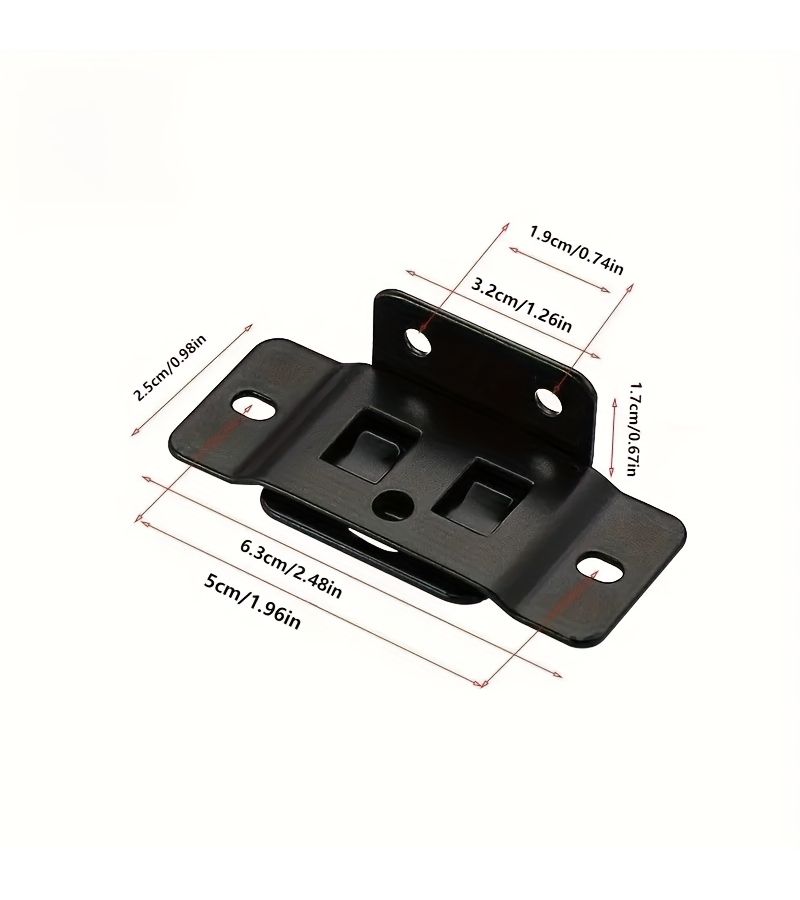 Black 90 Degree L Shaped Metal Bracket Heavy Duty Easy Install Screws - Image 3