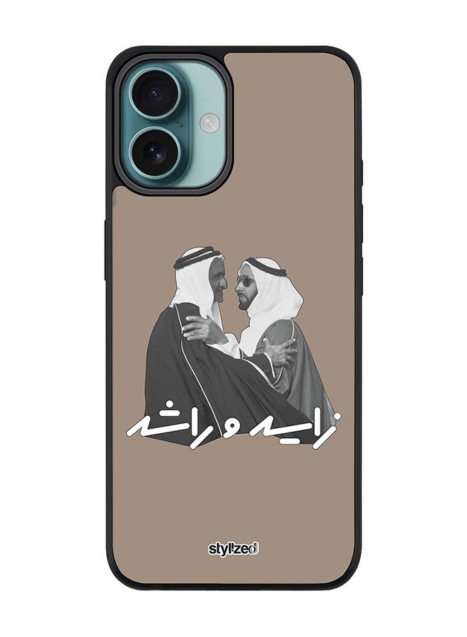 Stylizedd for iPhone 16 Plus Case [Compatible with MagSafe] Magnetic cover Slim fit Camera Protection, Shockproof Thin Phone Case- Sheikh Zayed And Sheikh Rashid, Warm Grey - Image 1